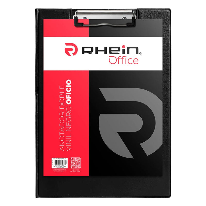Anotador Doble Pvc Oficio Negro OFICINA Y LIBRERIA RHEIN 