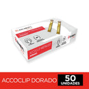 Accoclip Metálico Caja Dorado 50 Unidades OFICINA Y LIBRERIA RHEIN 