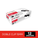 Doble Clip 15 Mm Negro Metálico 12 Unidades OFICINA Y LIBRERIA RHEIN 