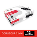 Doble Clip 32 Mm Negro Metálico 12 Un OFICINA Y LIBRERIA RHEIN 