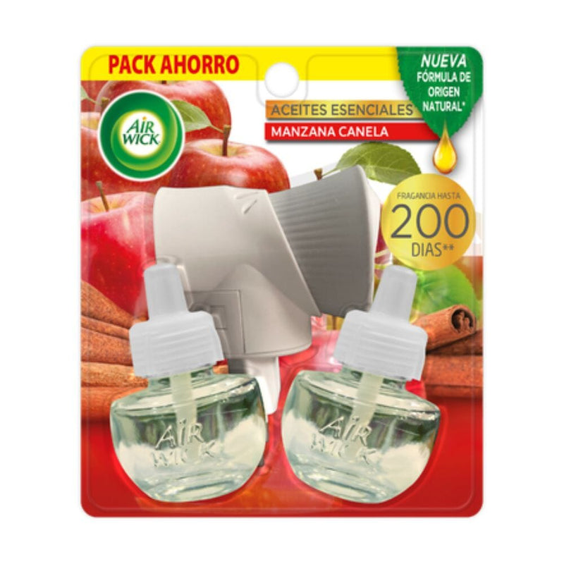 Desodorante Ambiental Eléctrico + Repuesto Manzana Canela 2X21 ml ASEO Y LIMPIEZA AIRWICK 