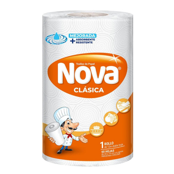 Toalla Papel Clásica Doble Hoja 1 Rollo X 12 Mt ASEO Y LIMPIEZA NOVA 