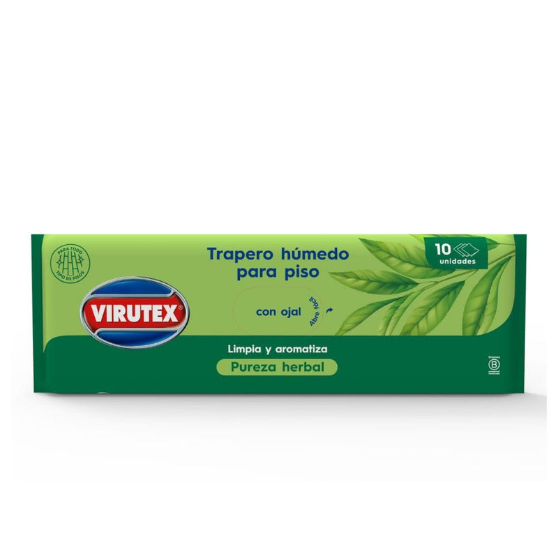 Trapero Húmedo Piso Multiuso Pureza Herbal 10Un ASEO Y LIMPIEZA VIRUTEX 
