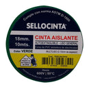 Cinta Aislante Eléctrica Verde 18 Mm X 10 Mt FERRETERIA SELLOCINTA 
