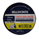 CINTA AISLANTE ELECTRICA NEGRA 18 MM X 5MT FERRETERIA SELLOCINTA 