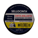 CINTA AISLANTE ELECTRICA NEGRA 18 MM X 10 MT FERRETERIA SELLOCINTA 