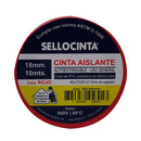 CINTA AISLANTE ELECTRICA ROJA 18 MM X 10 MT FERRETERIA SELLOCINTA 