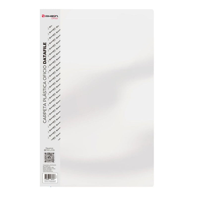 Carpeta Plástica Con Gusano Oficio Transparente Datafile OFICINA Y LIBRERIA RHEIN 