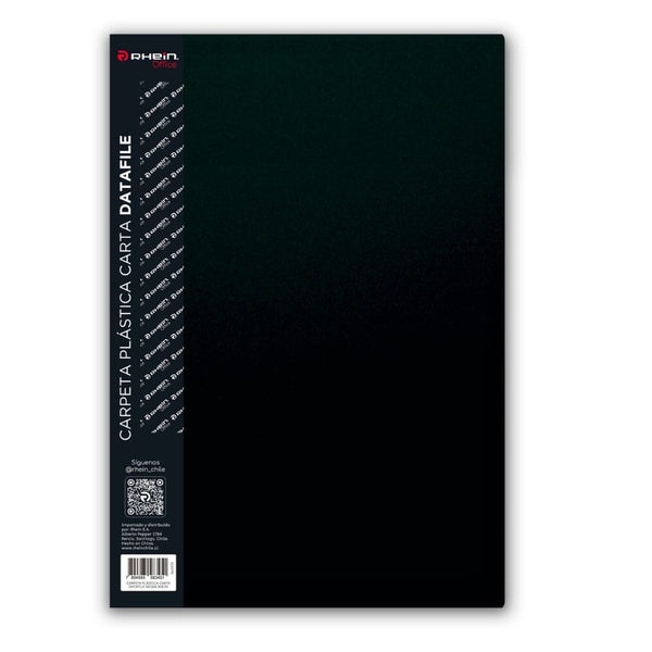 Carpeta Plástica Con Gusano Carta Negra Datafile OFICINA Y LIBRERIA RHEIN 