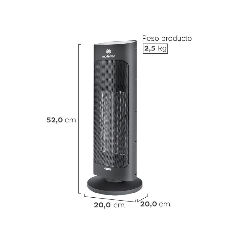 Estufa Eléctrica Digital Cerámica Eh100 C/N HOGAR MADEMSA 
