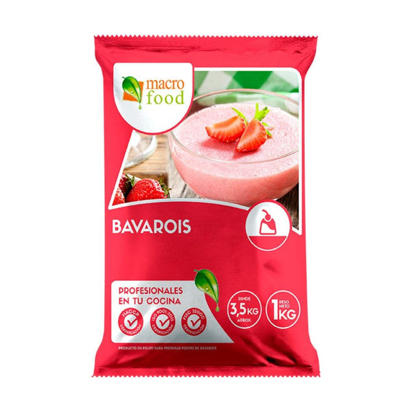Postre En Polvo Bavarois Naranja Bolsa 1 Kg ALIMENTOS MACROFOOD 
