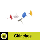 Chinche Metálico Colores Surtidos 50 Un OFICINA Y LIBRERIA ADIX 