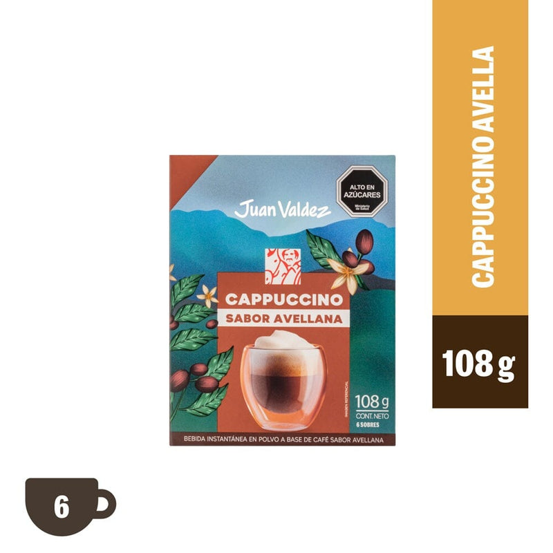 Café Instantáneo Cappuccino Avellana 18Gr X 6 Un ALIMENTOS JUAN VALDEZ 