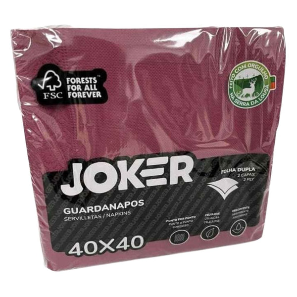 Servilleta Mesa Premium 40X40 Burdeo 50 Un TISSUE JOKER 