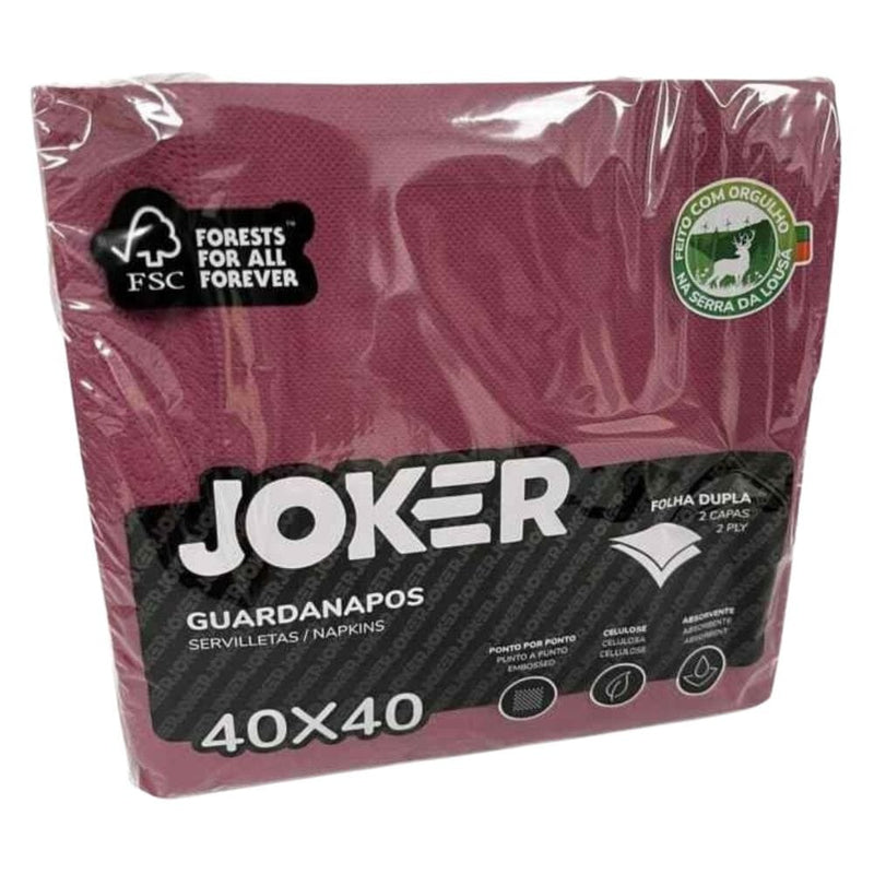 Servilleta Mesa Premium 40X40 Burdeo 50 Un TISSUE JOKER 