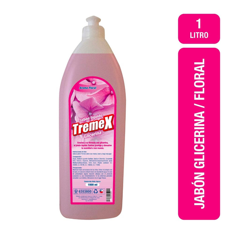 Jabón Líquido Con Glicerina Floral 1 Lt CUIDADO PERSONAL TREMEX 