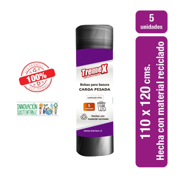 Bolsa Basura Rollo 110X120 5 Un ASEO Y LIMPIEZA TREMEX 