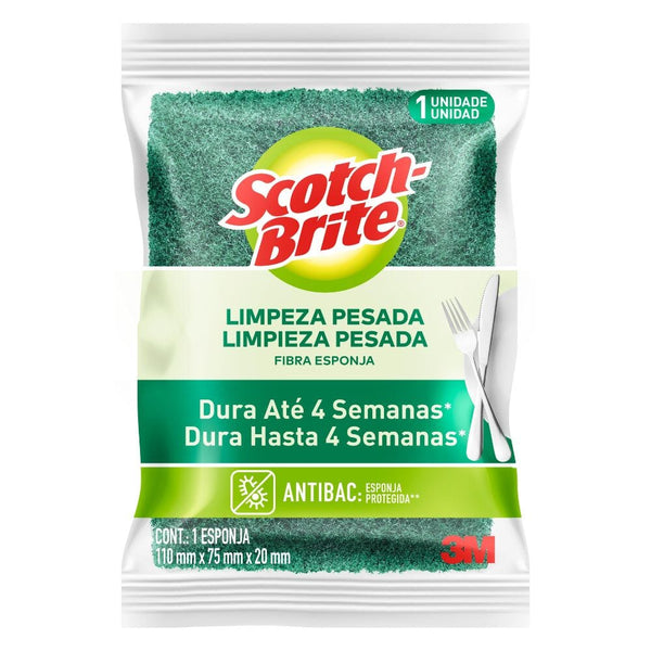 Esponja Lisa Antibacterial Verde ASEO Y LIMPIEZA SCOTCHBRITE 