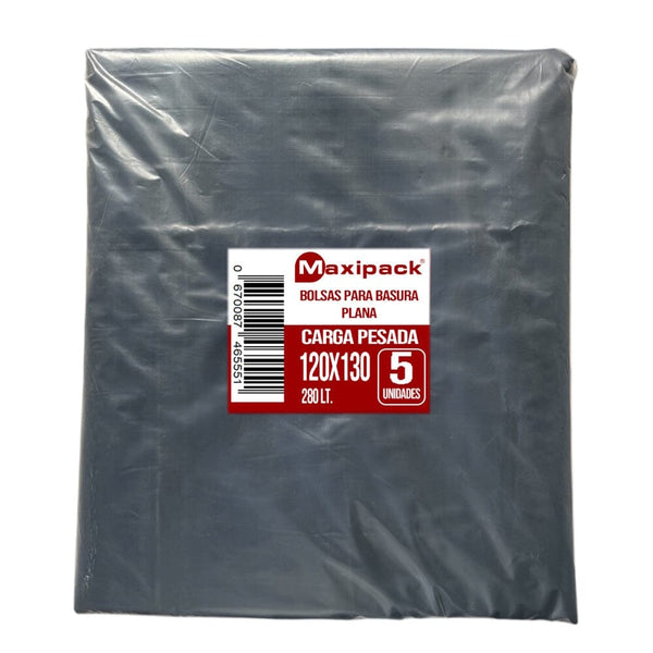 Bolsa Basura Plana 120X130 5 Un ASEO Y LIMPIEZA MAXIPACK 