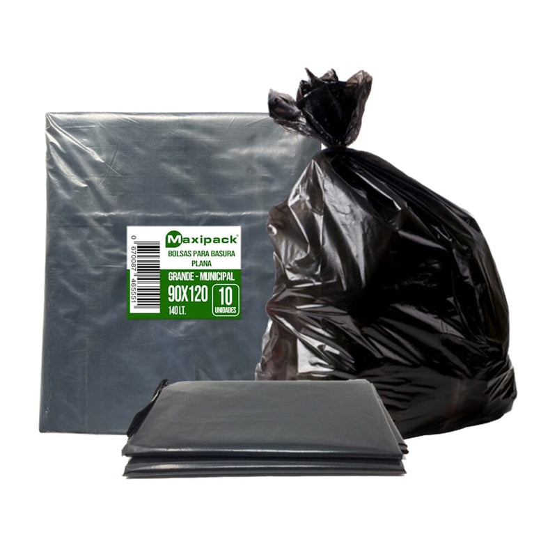 Bolsa Basura Plana 90X120 10 Un ASEO Y LIMPIEZA MAXIPACK 
