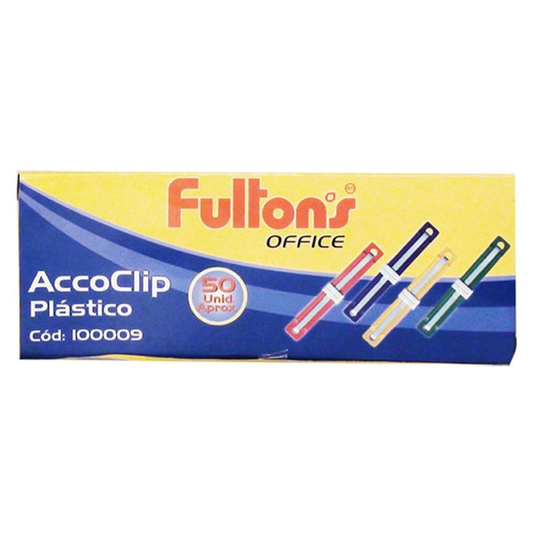 Acco Clip Plastico Caja 50 Un Con Surtidos OFICINA Y LIBRERIA FULTONS 