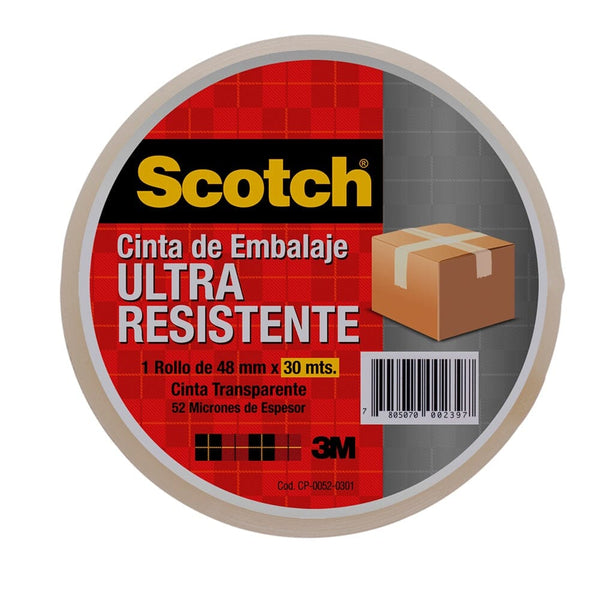 Cinta Embalaje 48 Mm 30 Mt Transparente Ultra Resistente OFICINA Y LIBRERIA SCOTCH 