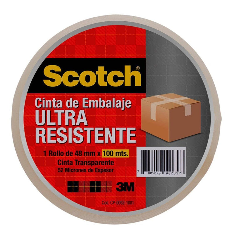 Cinta Embalaje 48 Mm 100 Mt Transparente Ultra Resistente OFICINA Y LIBRERIA SCOTCH 