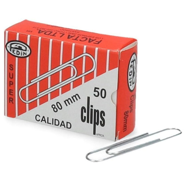 Clips Metalico N80 Redondo 80 Mm Gigante 50 Un OFICINA Y LIBRERIA PEDIN 
