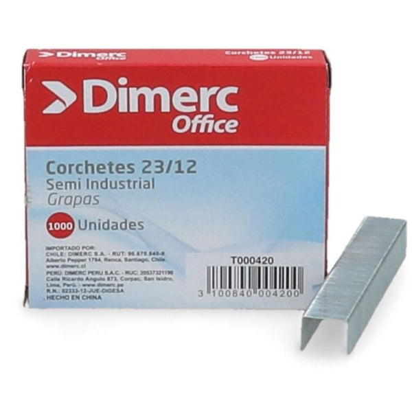 Corchete Semi Industrial 23/12 Pulgadas 1000 Un OFICINA Y LIBRERIA DIMERC 