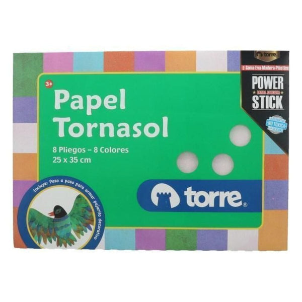 Carpeta Con Papel Tornasol 25 X 35 cm 8 Pliegos 8 Colores OFICINA Y LIBRERIA TORRE 
