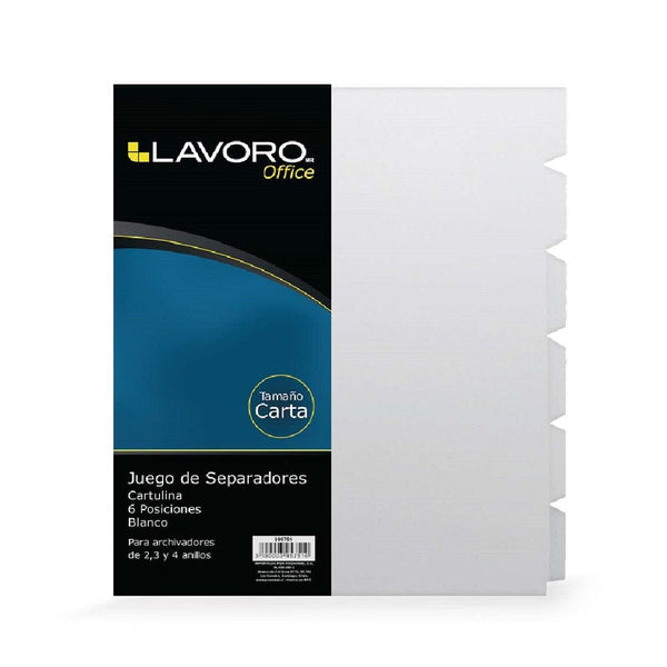 Separador Carta 6 Divisiones Blanco OFICINA Y LIBRERIA FULTONS 