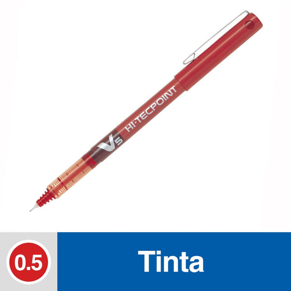 Lápiz Tinta 0.5 mm Punta Fina Rojo Hi Tecpoint V5 OFICINA Y LIBRERIA PILOT 