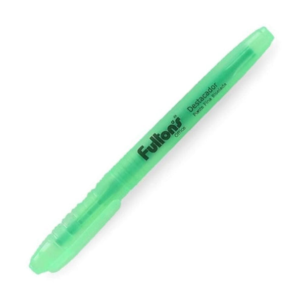 Destacador Bolsillo Verde Punta Biselada Fina OFICINA Y LIBRERIA FULTONS 