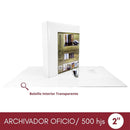 Archivador Catálogo Oficio 2 Aros 2.0'' Blanco 250 Hojas OFICINA Y LIBRERIA D WILLIAMS 