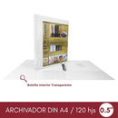 Archivador Catálogo A4 2 Aros 0.5'' Blanco 120 Hojas OFICINA Y LIBRERIA D WILLIAMS 