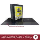 Archivador Catálogo Carta 2 Aros 2.0'' Negro OFICINA Y LIBRERIA D WILLIAMS 