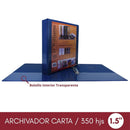 Archivador Catálogo Carta 2 Aros 1.5 Azul OFICINA Y LIBRERIA D WILLIAMS 