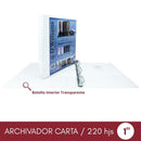 Archivador Catálogo Carta 3 Aros 1.0'' Blanco 250 Hojas OFICINA Y LIBRERIA D WILLIAMS 