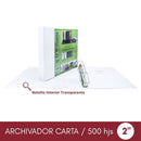Archivador Catálogo Carta 3 Aros 2.0'' Blanco 520 Hojas OFICINA Y LIBRERIA D WILLIAMS 