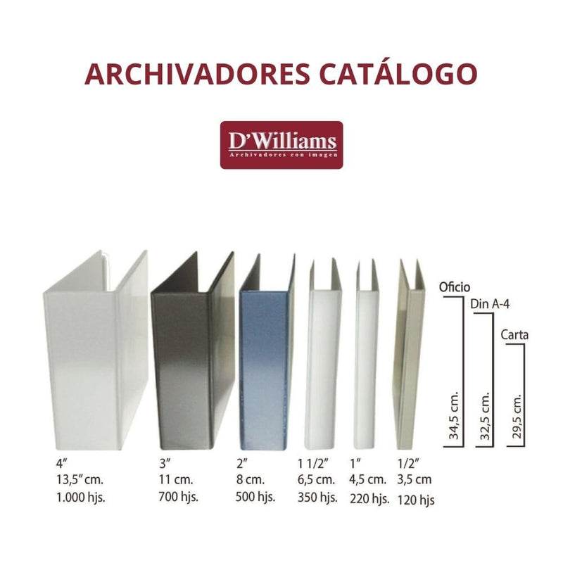 Archivador Catálogo Carta 3 Aros 1.0 Azul OFICINA Y LIBRERIA D WILLIAMS 