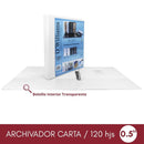 Archivador Catálogo Carta 2 Aros 0.5'' Blanco 150 Hojas OFICINA Y LIBRERIA D WILLIAMS 