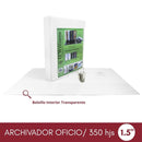 Archivador Catálogo Oficio 2 Aros 1.5'' Blanco 370 Hojas OFICINA Y LIBRERIA D WILLIAMS 