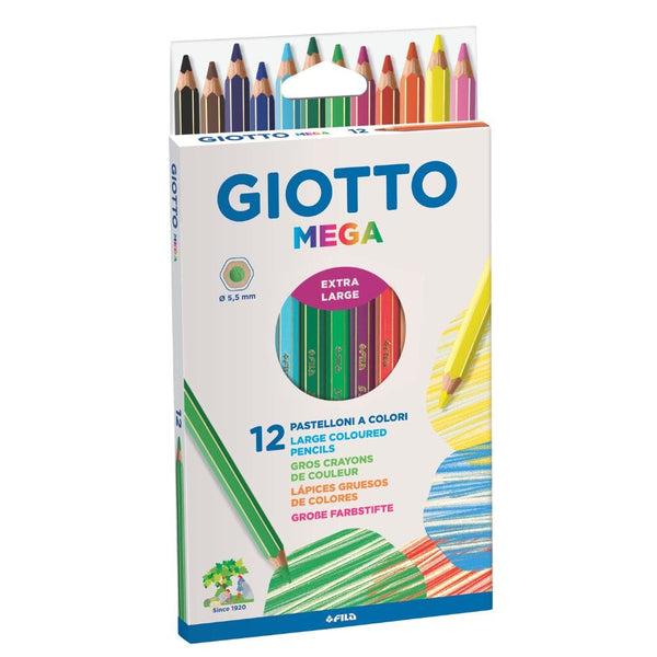 Lápices De Colores Jumbo Hex Cromomeg 12 Col. OFICINA Y LIBRERIA GIOTTO 