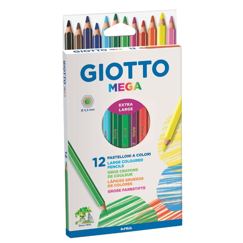Lápices De Colores Jumbo Hex Cromomeg 12 Col. OFICINA Y LIBRERIA GIOTTO 