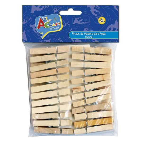 Pinzas Para Ropa Madera Natural 48 Un OFICINA Y LIBRERIA ART & CRAFT 