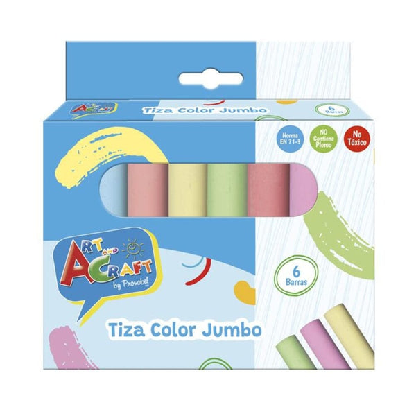 Tiza Jumbo 6 Colores OFICINA Y LIBRERIA ART & CRAFT 