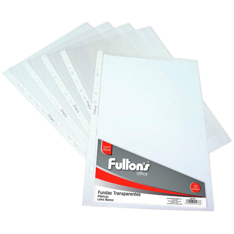 Funda Para Archivo Plástica Oficio Blanco 10 Un OFICINA Y LIBRERIA FULTONS 