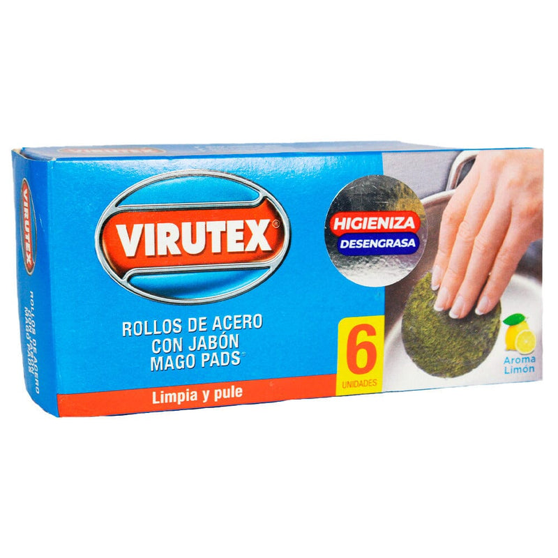 Fibras Metálicas Con Jabón Mago Pads 6 Un ASEO Y LIMPIEZA VIRUTEX 