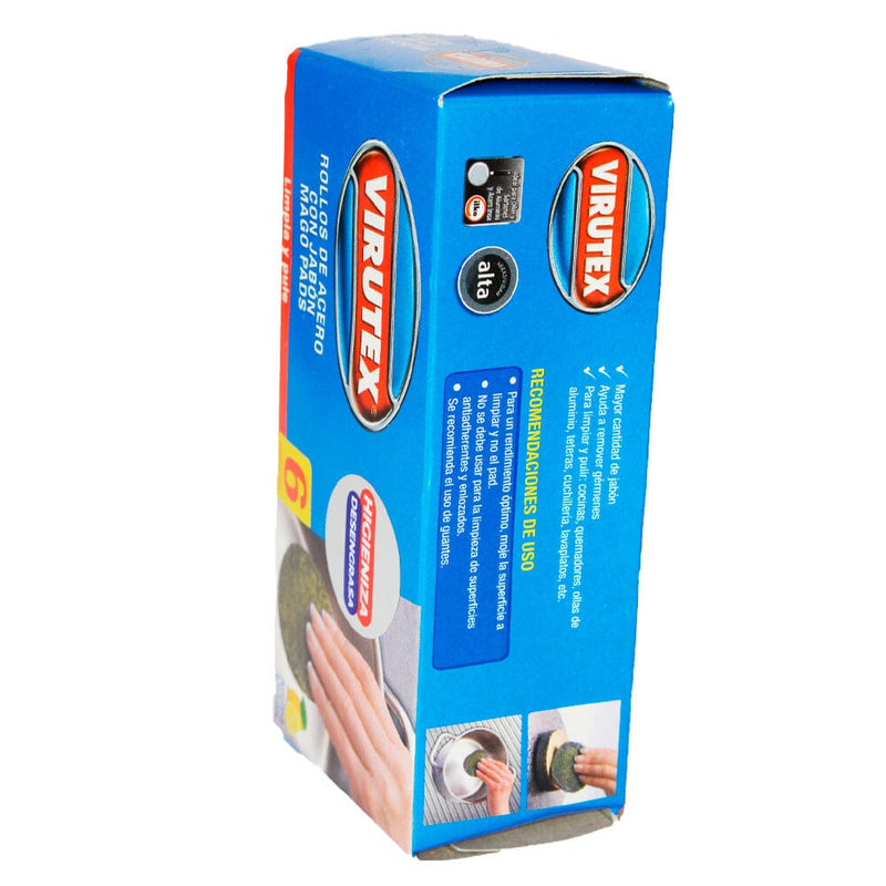 Fibras Metálicas Con Jabón Mago Pads 6 Un ASEO Y LIMPIEZA VIRUTEX 