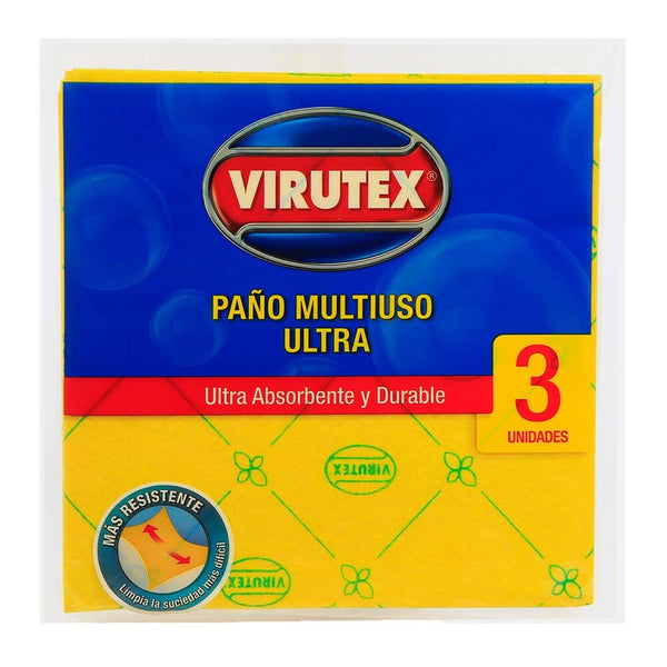 Paño Multiuso 3 Un Absorbente Ultra ASEO Y LIMPIEZA VIRUTEX 
